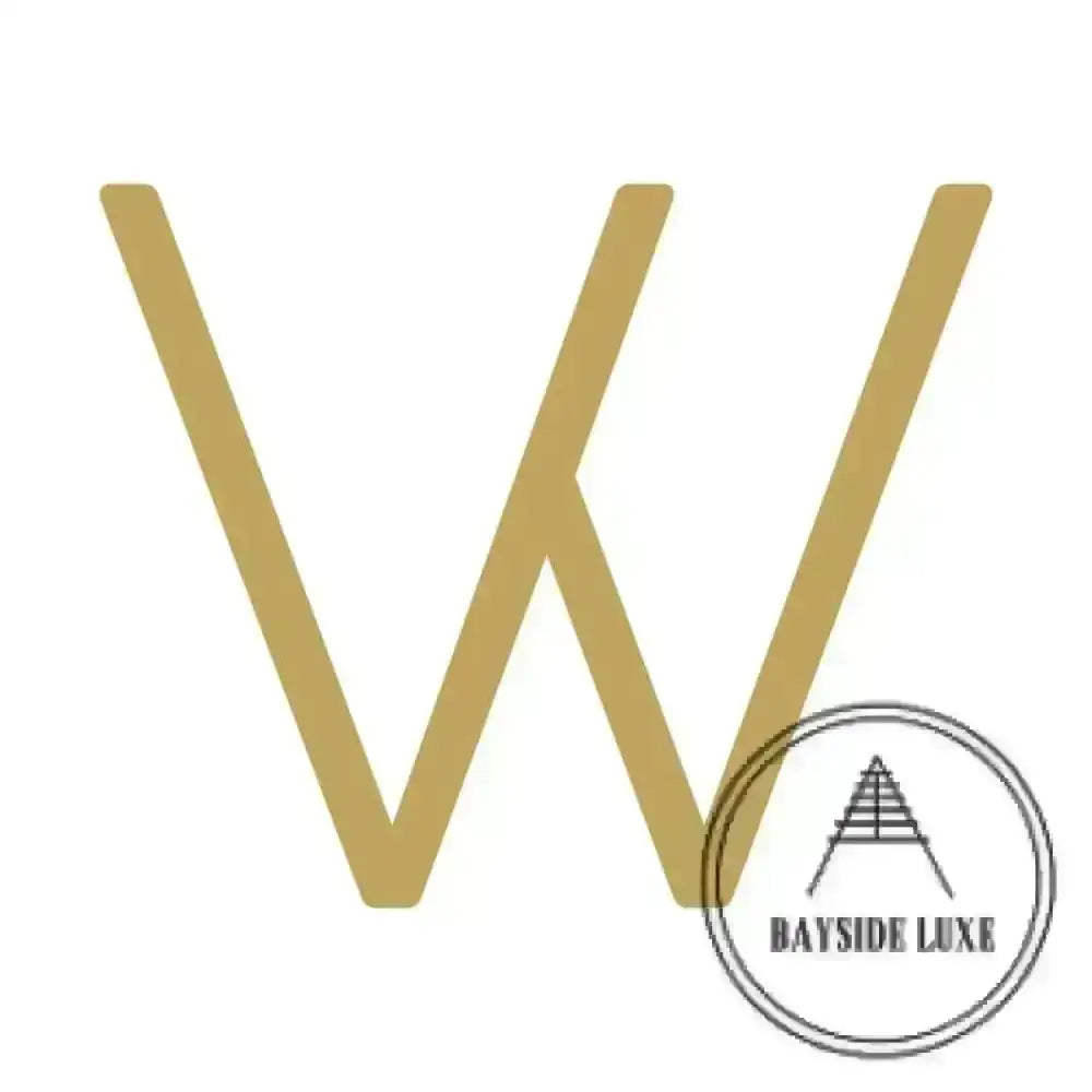 House Numbers and Letters Brushed Satin Brass / 10 cm / W Bayside Luxe Signage - Solid Satin Brass Floating Numbers and Letters - Watson's Bay 10cm