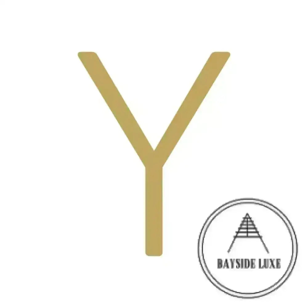 House Numbers and Letters Brushed Satin Brass / 10 cm / Y Bayside Luxe Signage - Solid Satin Brass Floating Numbers and Letters - Watson's Bay 10cm