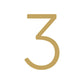 House Numbers and Letters Brushed Satin Brass / 15 cm / 3 Bayside Luxe Signage - Solid Satin Brass Floating House Numbers and Letters - Watson's Bay 15cm