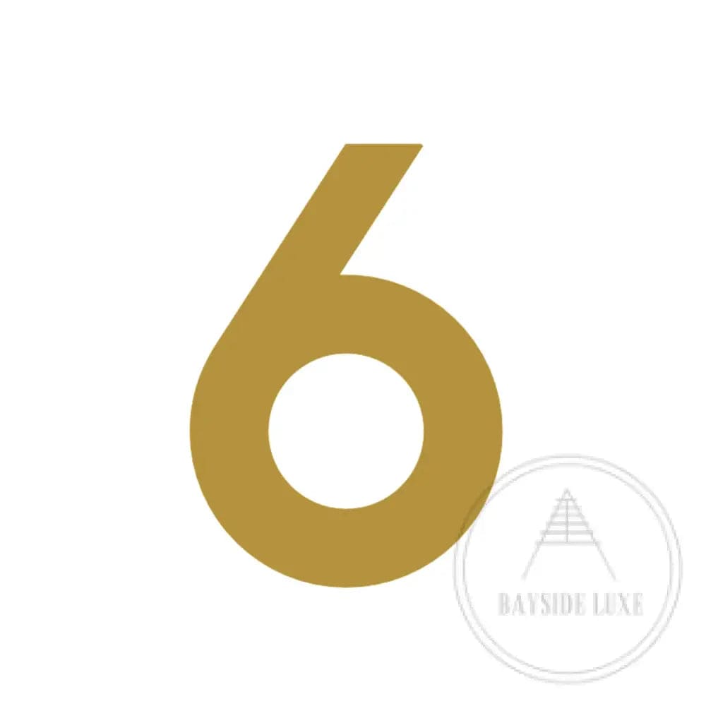 House Numbers and Letters Brushed Satin Brass / 15 cm / 6 Bayside Luxe Signage - Solid Satin Brass Floating Numbers and Letters - Beaumaris Bay 15cm