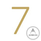 House Numbers and Letters Brushed Satin Brass / 15 cm / 7 Bayside Luxe Signage - Solid Satin Brass Floating Numbers and Letters - Watson's Bay 15cm