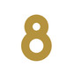 House Numbers and Letters Brushed Satin Brass / 15 cm / 8 Bayside Luxe Signage - Solid Satin Brass Floating Numbers and Letters - Beaumaris Bay 15cm