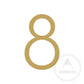 House Numbers and Letters Brushed Satin Brass / 15 cm / 8 Bayside Luxe Signage - Solid Satin Brass Floating Numbers and Letters - Watson's Bay 15cm