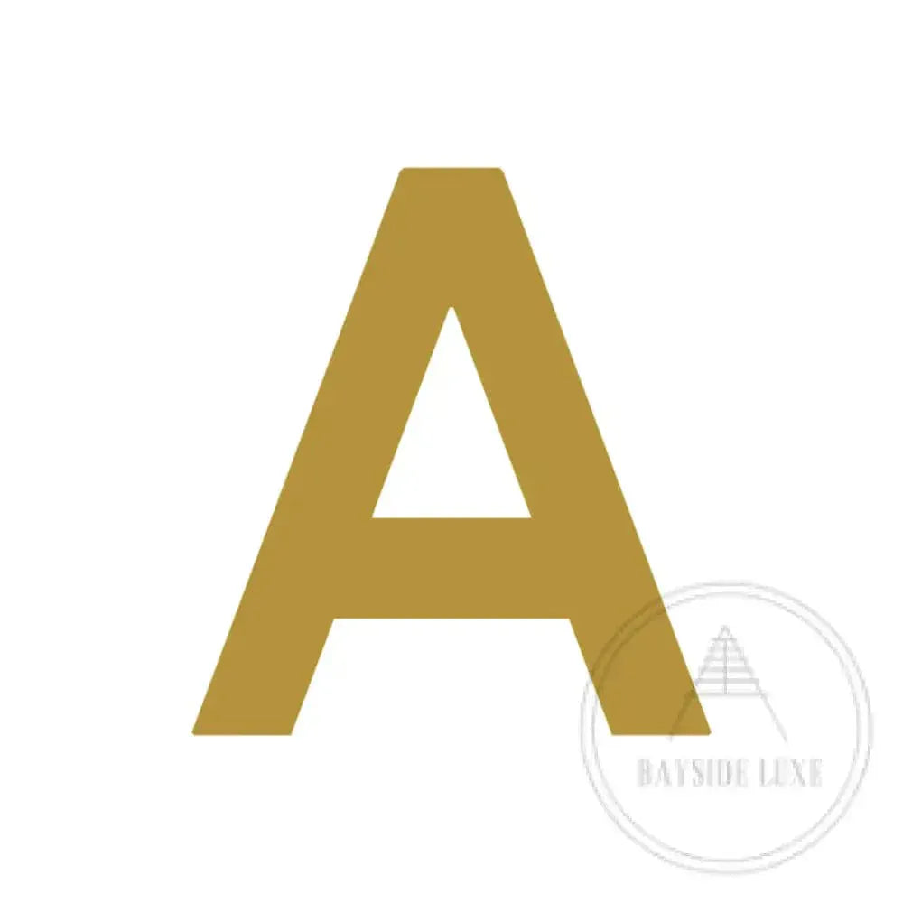 House Numbers and Letters Brushed Satin Brass / 15 cm / A Bayside Luxe Signage - Solid Satin Brass Floating Numbers and Letters - Beaumaris Bay 15cm