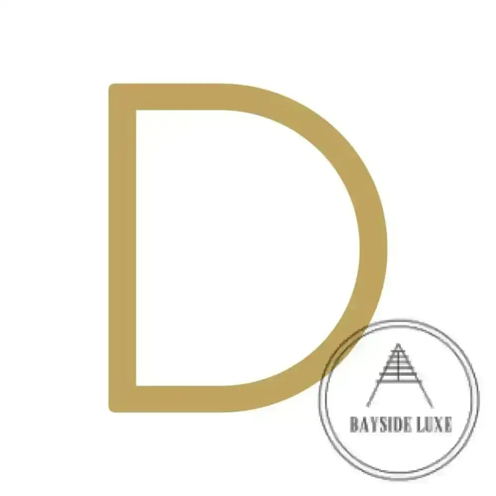 House Numbers and Letters Brushed Satin Brass / 15 cm / D Bayside Luxe Signage - Solid Satin Brass Floating Numbers and Letters - Watson's Bay 15cm