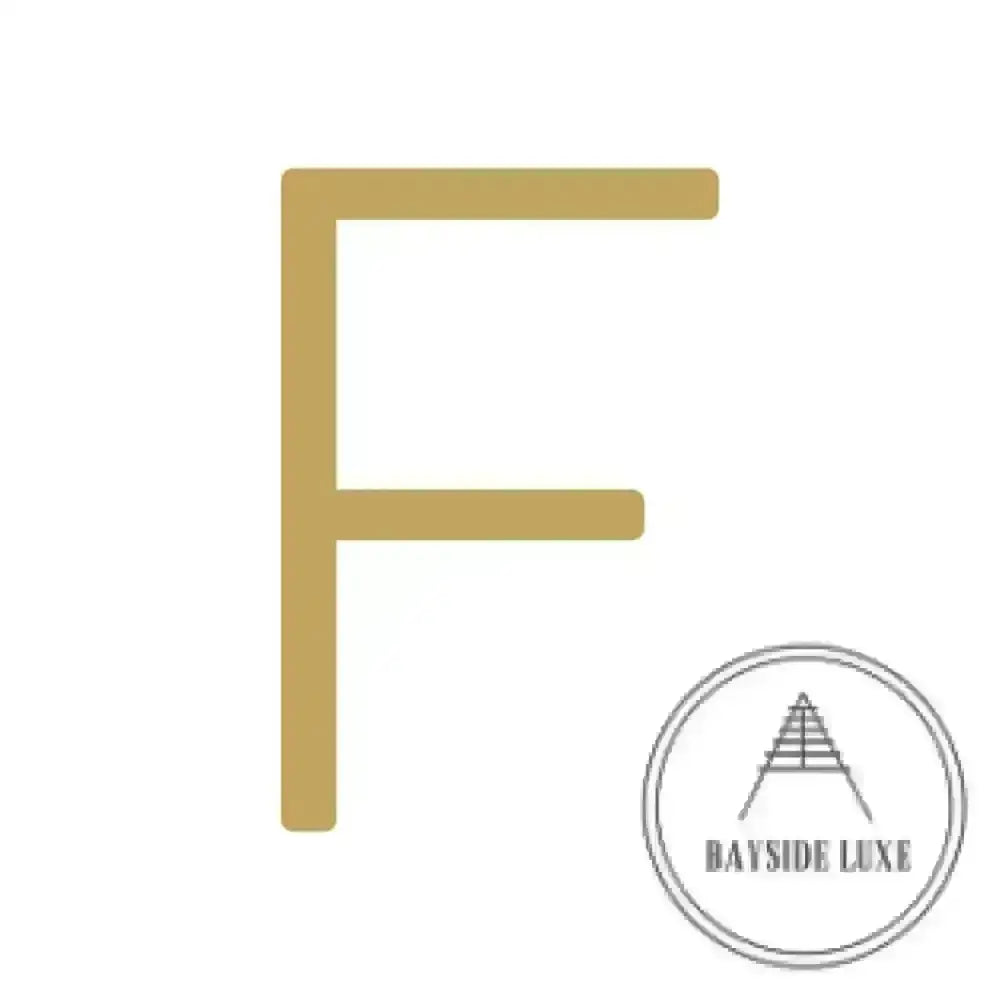 House Numbers and Letters Brushed Satin Brass / 15 cm / F Bayside Luxe Signage - Solid Satin Brass Floating Numbers and Letters - Watson's Bay 15cm