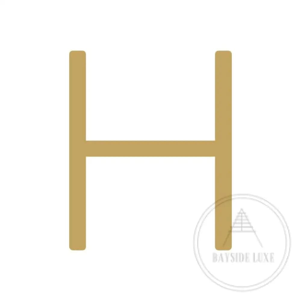 House Numbers and Letters Brushed Satin Brass / 15 cm / H Bayside Luxe Signage - Solid Satin Brass Floating Numbers and Letters - Watson's Bay 15cm