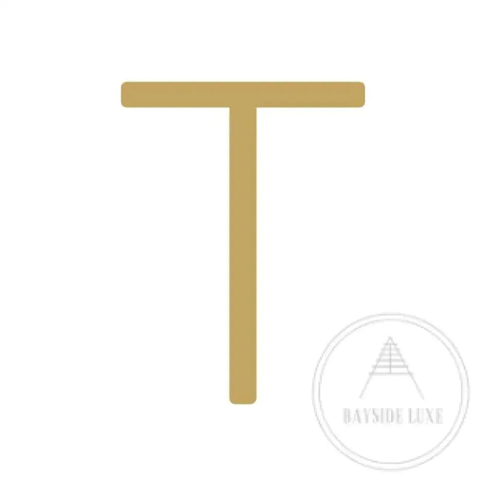 House Numbers and Letters Brushed Satin Brass / 15 cm / T Bayside Luxe Signage - Solid Satin Brass Floating Numbers and Letters - Watson's Bay 15cm