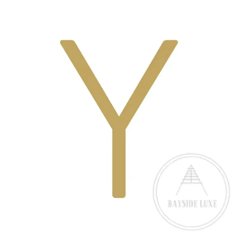 House Numbers and Letters Brushed Satin Brass / 15 cm / Y Bayside Luxe Signage - Solid Satin Brass Floating Numbers and Letters - Watson's Bay 15cm