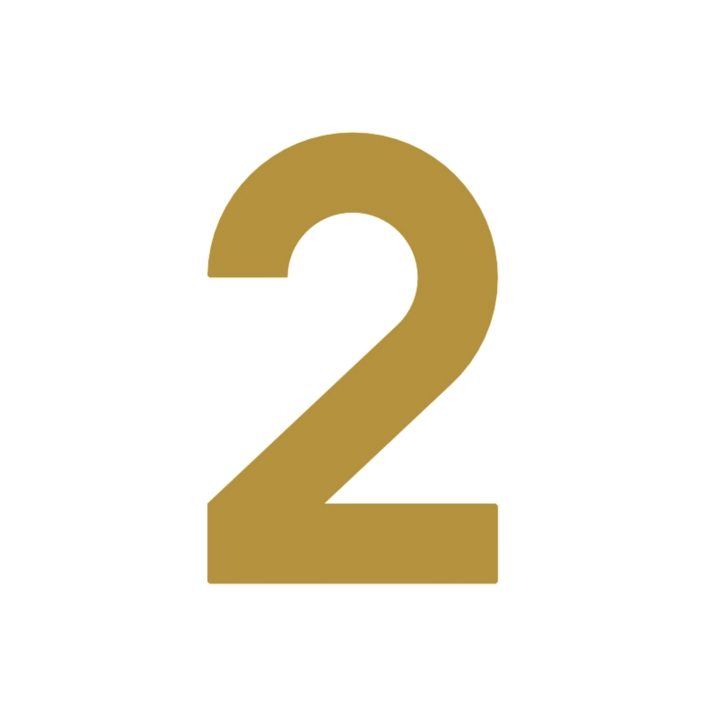 House Numbers and Letters Brushed Satin Brass / 20 cm / 2 Bayside Luxe Signage - Solid Satin Brass Floating House Numbers and Letters - Beaumaris Bay 20cm