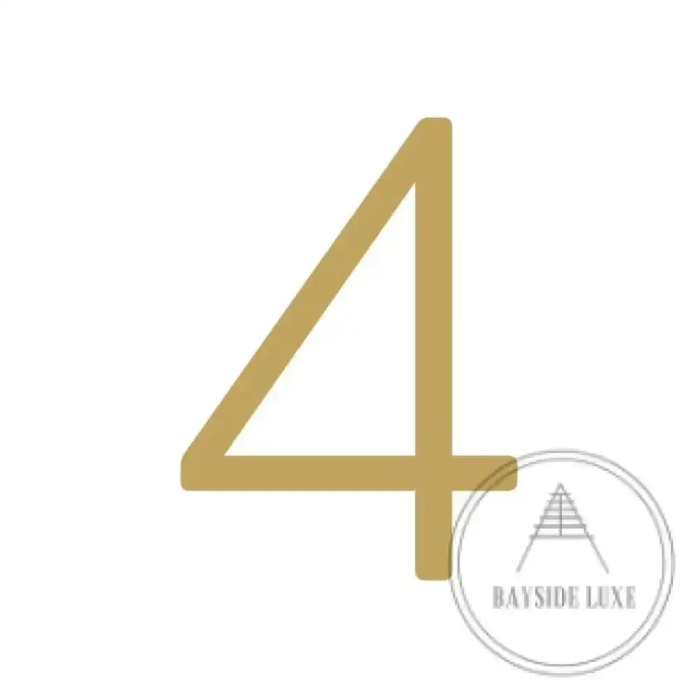 House Numbers and Letters Brushed Satin Brass / 20 cm / 4 Bayside Luxe Signage - Solid Satin Brass Floating Numbers and Letters - Watson's Bay 20cm