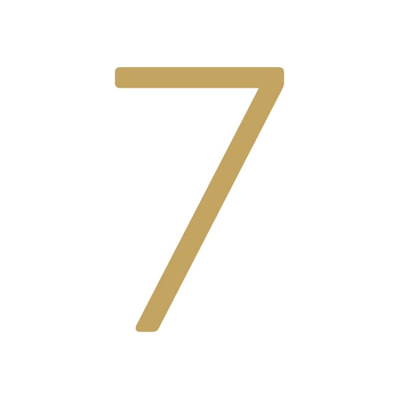 House Numbers and Letters Brushed Satin Brass / 20 cm / 7 Bayside Luxe Signage - Solid Satin Brass Floating House Numbers and Letters - Watson's Bay 20cm