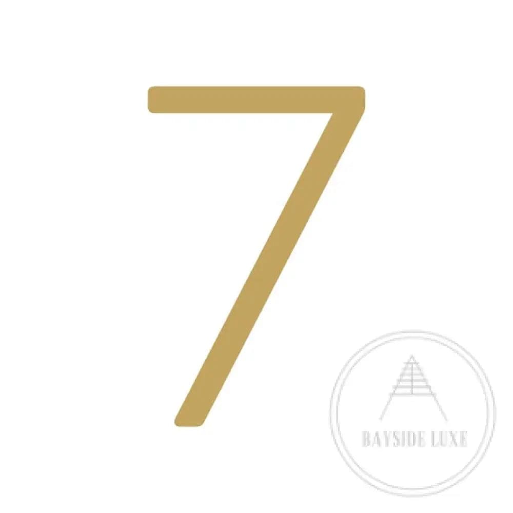 House Numbers and Letters Brushed Satin Brass / 20 cm / 7 Bayside Luxe Signage - Solid Satin Brass Floating Numbers and Letters - Watson's Bay 20cm