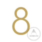 House Numbers and Letters Brushed Satin Brass / 20 cm / 8 Bayside Luxe Signage - Solid Satin Brass Floating Numbers and Letters - Watson's Bay 20cm