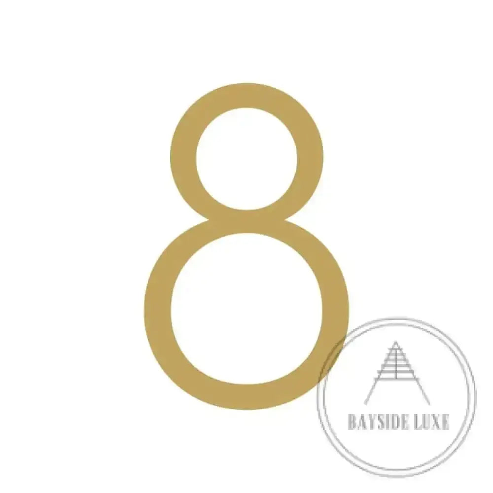 House Numbers and Letters Brushed Satin Brass / 20 cm / 8 Bayside Luxe Signage - Solid Satin Brass Floating Numbers and Letters - Watson's Bay 20cm