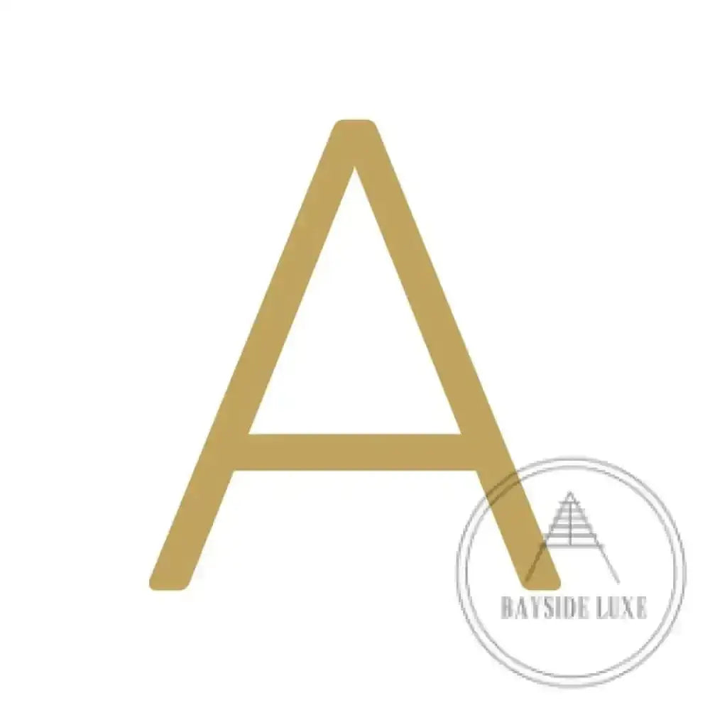 House Numbers and Letters Brushed Satin Brass / 20 cm / A Bayside Luxe Signage - Solid Satin Brass Floating Numbers and Letters - Watson's Bay 20cm