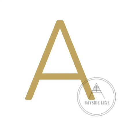 House Numbers and Letters Brushed Satin Brass / 20 cm / A Bayside Luxe Signage - Solid Satin Brass Floating Numbers and Letters - Watson's Bay 20cm