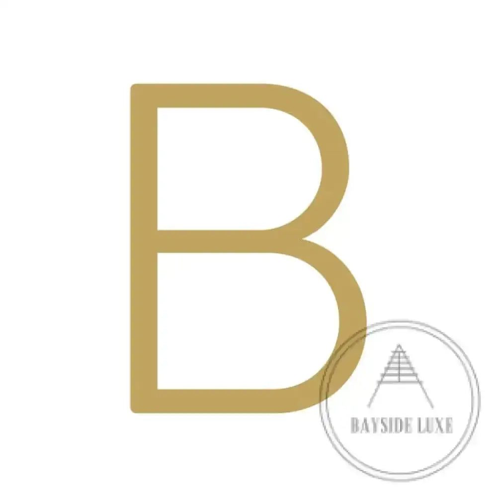 House Numbers and Letters Brushed Satin Brass / 20 cm / B Bayside Luxe Signage - Solid Satin Brass Floating Numbers and Letters - Watson's Bay 20cm