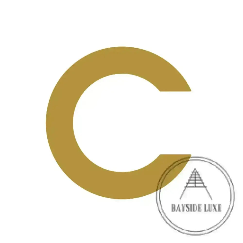 House Numbers and Letters Brushed Satin Brass / 20 cm / C Bayside Luxe Signage - Solid Satin Brass Floating Numbers and Letters - Beaumaris Bay 20cm