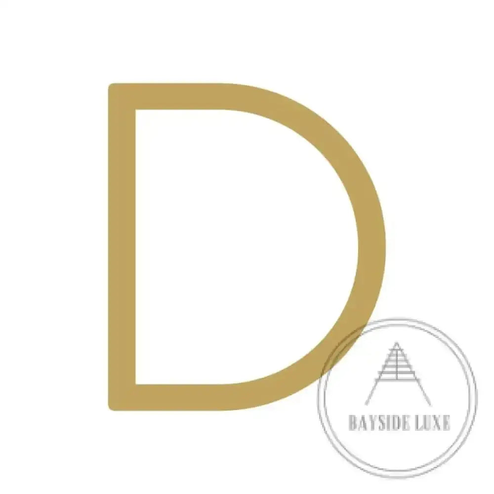 House Numbers and Letters Brushed Satin Brass / 20 cm / D Bayside Luxe Signage - Solid Satin Brass Floating Numbers and Letters - Watson's Bay 20cm