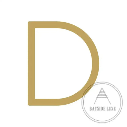 House Numbers and Letters Brushed Satin Brass / 20 cm / D Bayside Luxe Signage - Solid Satin Brass Floating Numbers and Letters - Watson's Bay 20cm