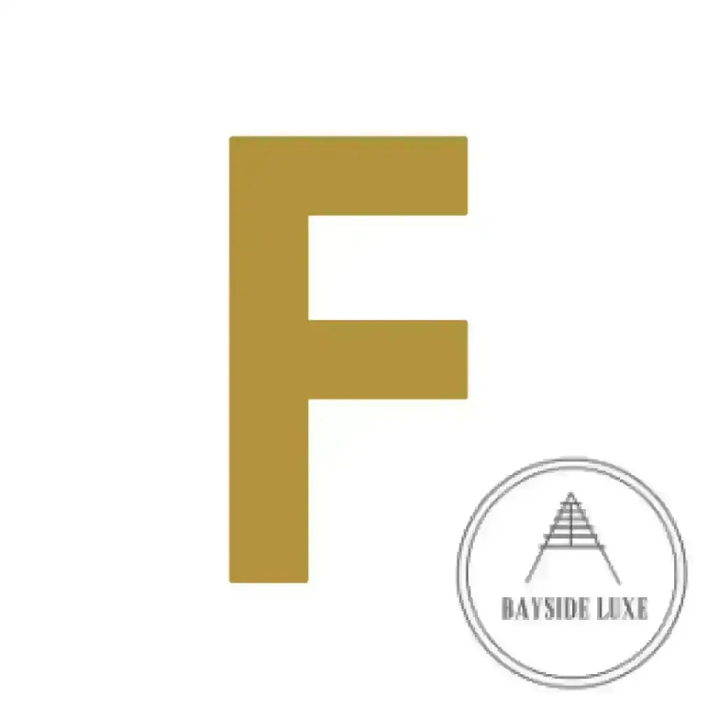 House Numbers and Letters Brushed Satin Brass / 20 cm / F Bayside Luxe Signage - Solid Satin Brass Floating Numbers and Letters - Beaumaris Bay 20cm