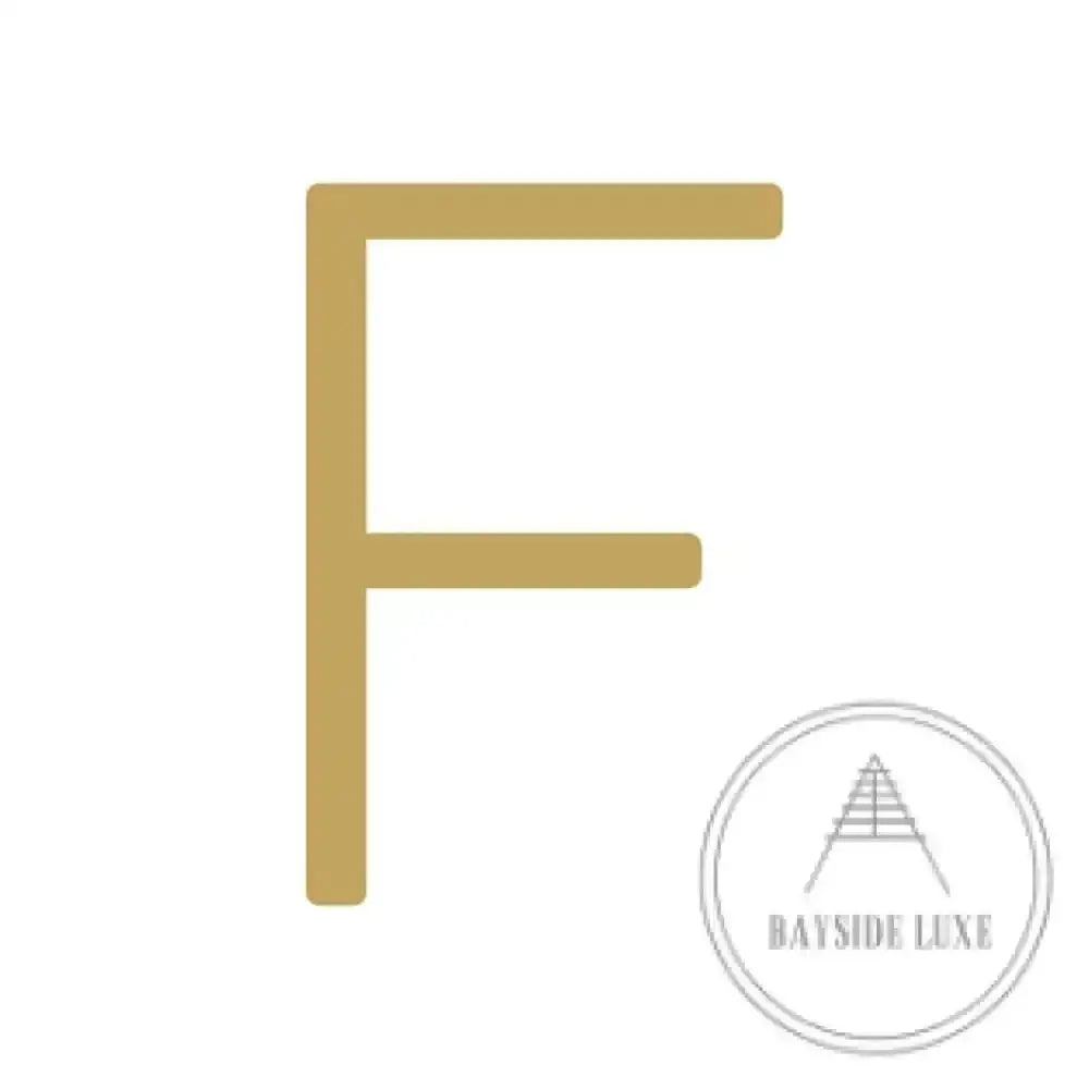 House Numbers and Letters Brushed Satin Brass / 20 cm / F Bayside Luxe Signage - Solid Satin Brass Floating Numbers and Letters - Watson's Bay 20cm