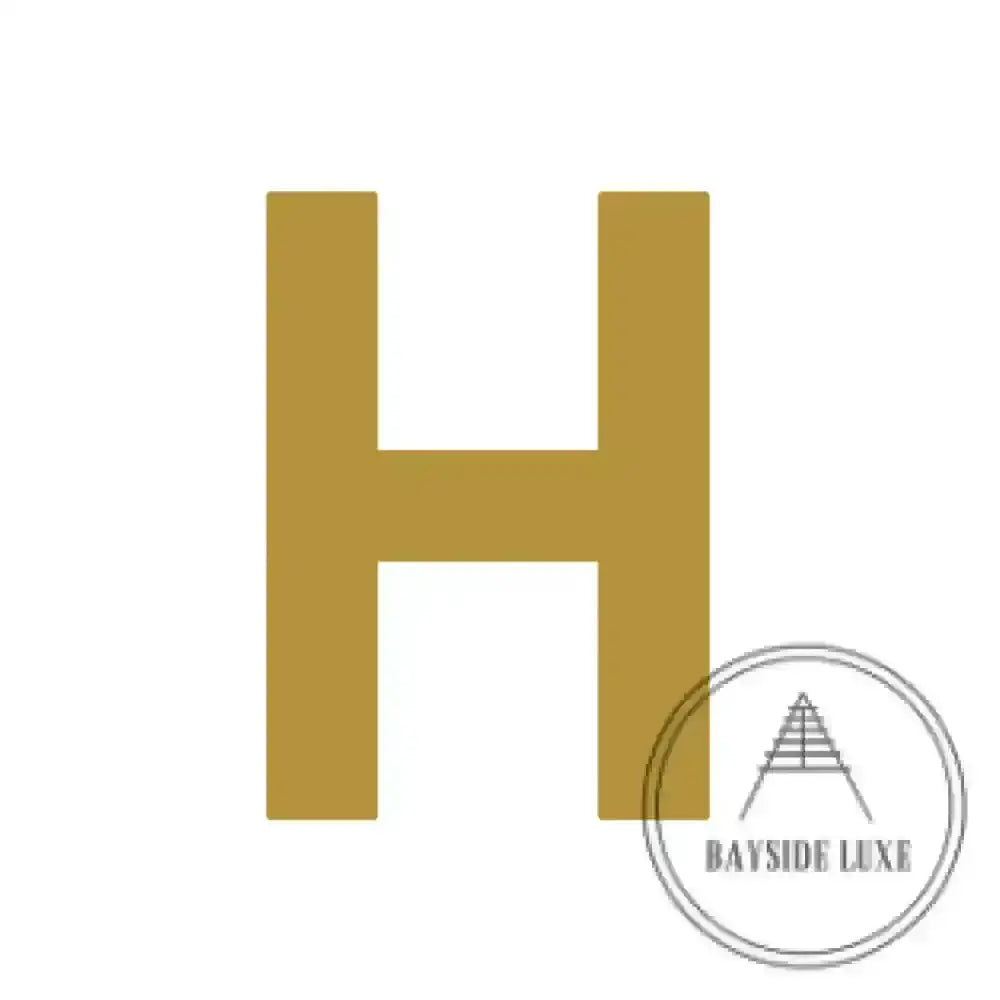 House Numbers and Letters Brushed Satin Brass / 20 cm / H Bayside Luxe Signage - Solid Satin Brass Floating Numbers and Letters - Beaumaris Bay 20cm