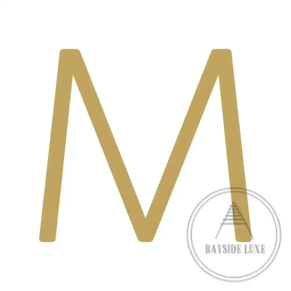 House Numbers and Letters Brushed Satin Brass / 20 cm / M Bayside Luxe Signage - Solid Satin Brass Floating Numbers and Letters - Watson's Bay 20cm