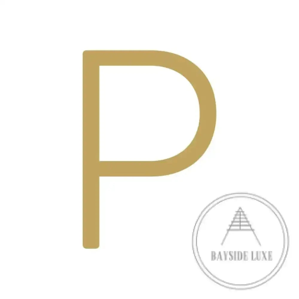 House Numbers and Letters Brushed Satin Brass / 20 cm / P Bayside Luxe Signage - Solid Satin Brass Floating Numbers and Letters - Watson's Bay 20cm