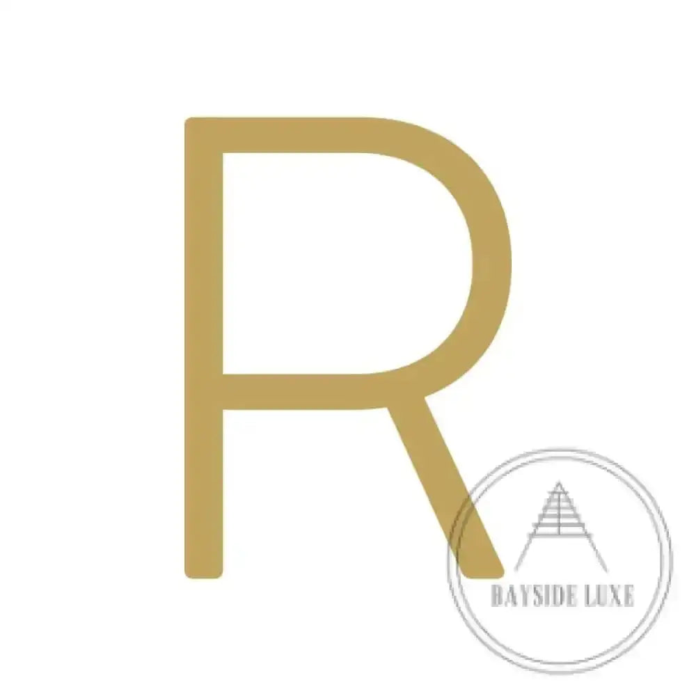 House Numbers and Letters Brushed Satin Brass / 20 cm / R Bayside Luxe Signage - Solid Satin Brass Floating Numbers and Letters - Watson's Bay 20cm