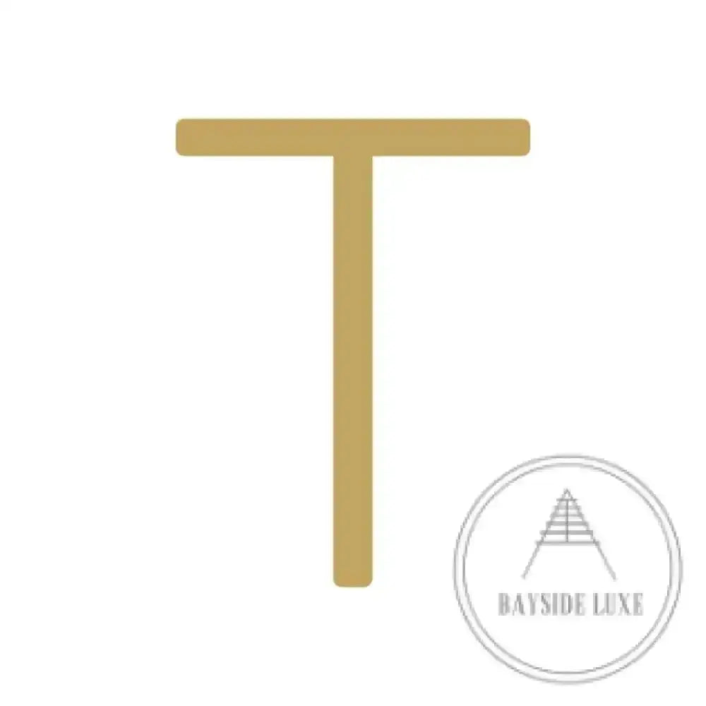 House Numbers and Letters Brushed Satin Brass / 20 cm / T Bayside Luxe Signage - Solid Satin Brass Floating Numbers and Letters - Watson's Bay 20cm