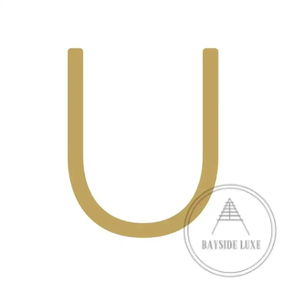 House Numbers and Letters Brushed Satin Brass / 20 cm / U Bayside Luxe Signage - Solid Satin Brass Floating Numbers and Letters - Watson's Bay 20cm