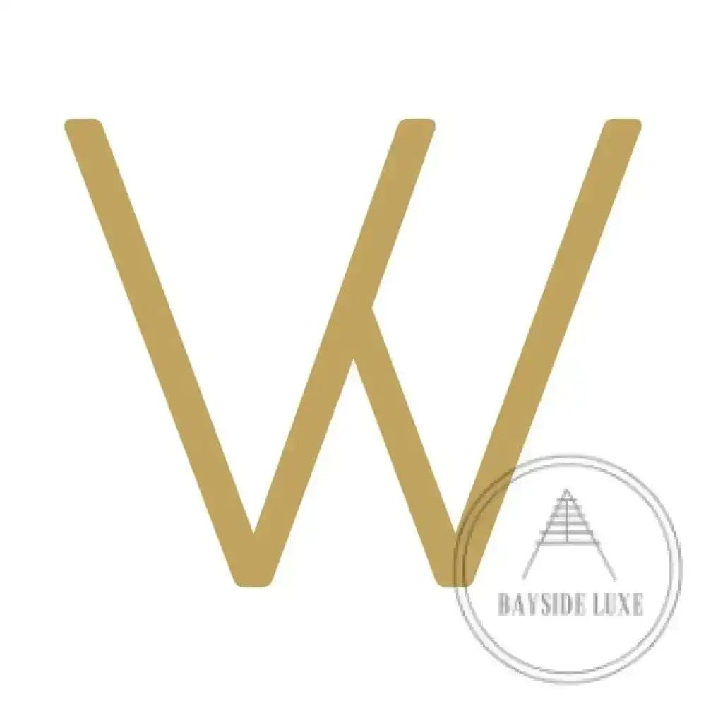 House Numbers and Letters Brushed Satin Brass / 20 cm / W Bayside Luxe Signage - Solid Satin Brass Floating Numbers and Letters - Watson's Bay 20cm