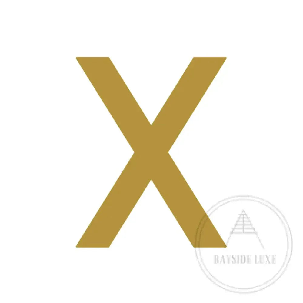 House Numbers and Letters Brushed Satin Brass / 20 cm / X Bayside Luxe Signage - Solid Satin Brass Floating Numbers and Letters - Beaumaris Bay 20cm