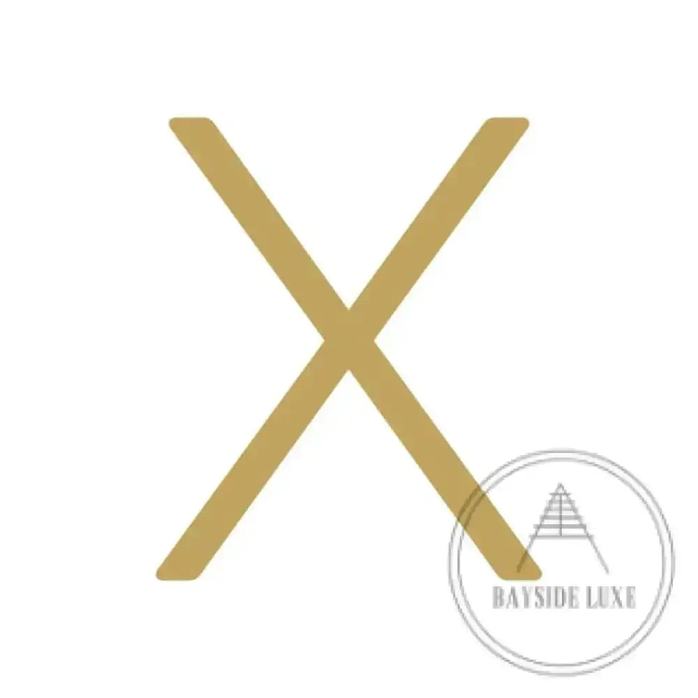 House Numbers and Letters Brushed Satin Brass / 20 cm / X Bayside Luxe Signage - Solid Satin Brass Floating Numbers and Letters - Watson's Bay 20cm