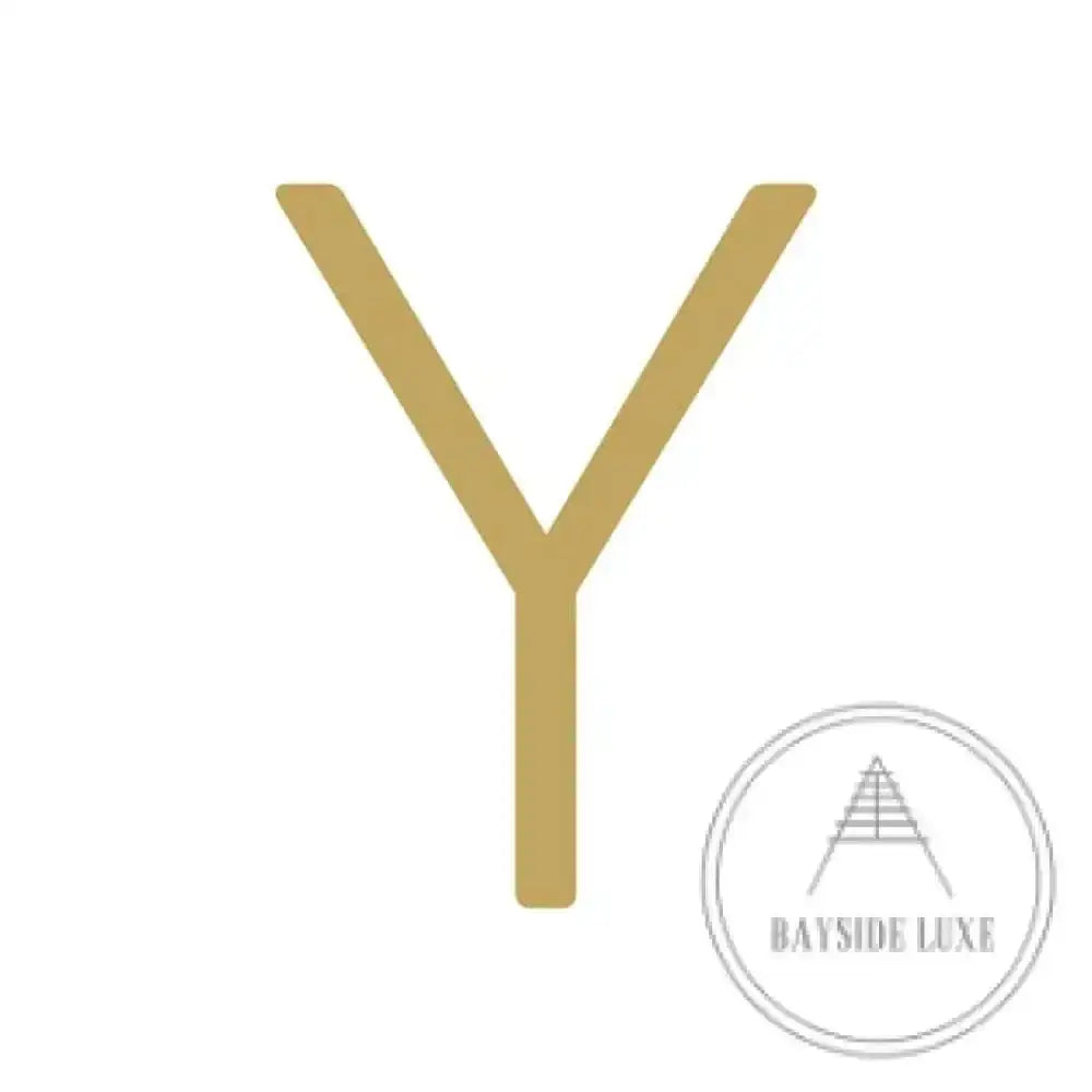 House Numbers and Letters Brushed Satin Brass / 20 cm / Y Bayside Luxe Signage - Solid Satin Brass Floating Numbers and Letters - Watson's Bay 20cm