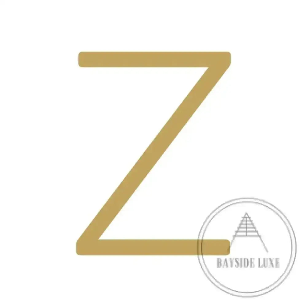 House Numbers and Letters Brushed Satin Brass / 20 cm / Z Bayside Luxe Signage - Solid Satin Brass Floating Numbers and Letters - Watson's Bay 20cm