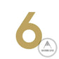 House Numbers and Letters Brushed Satin Brass / 25 cm / 6 Bayside Luxe Signage - Solid Satin Brass Floating Numbers and Letters - Beaumaris Bay 25 cm
