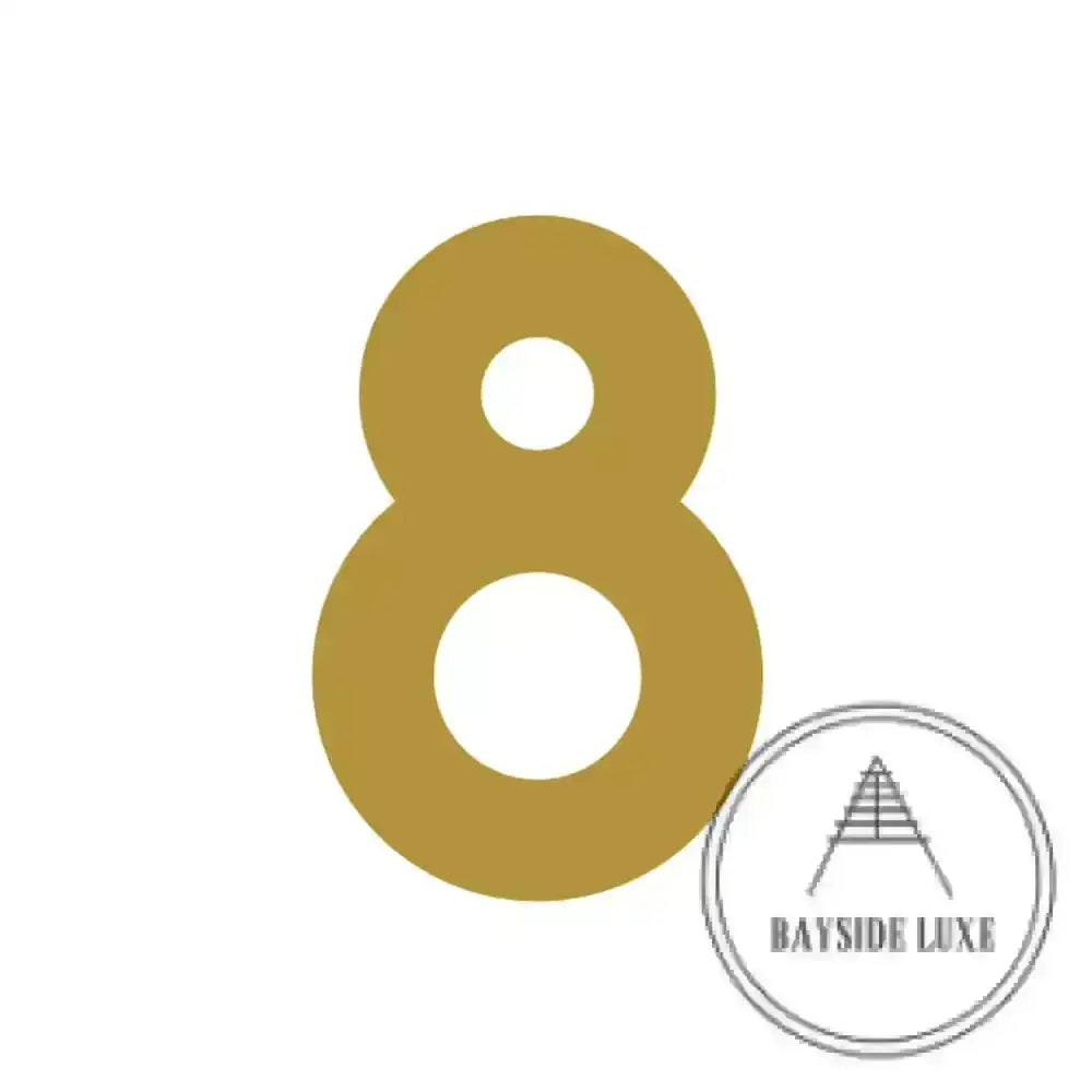 House Numbers and Letters Brushed Satin Brass / 25 cm / 8 Bayside Luxe Signage - Solid Satin Brass Floating Numbers and Letters - Beaumaris Bay 25 cm