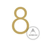 House Numbers and Letters Brushed Satin Brass / 25 cm / 8 Bayside Luxe Signage - Solid Satin Brass Floating Numbers and Letters - Watson's Bay 25cm