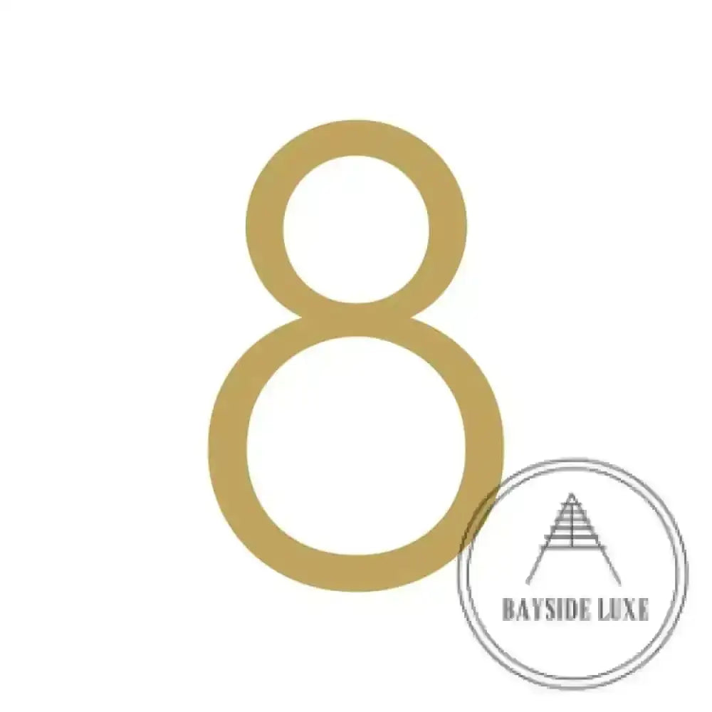 House Numbers and Letters Brushed Satin Brass / 25 cm / 8 Bayside Luxe Signage - Solid Satin Brass Floating Numbers and Letters - Watson's Bay 25cm