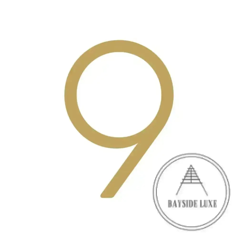 House Numbers and Letters Brushed Satin Brass / 25 cm / 9 Bayside Luxe Signage - Solid Satin Brass Floating Numbers and Letters - Watson's Bay 25cm