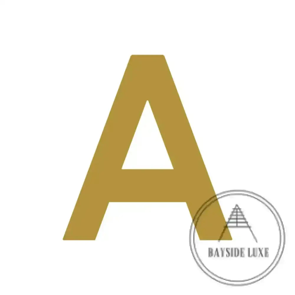 House Numbers and Letters Brushed Satin Brass / 25 cm / A Bayside Luxe Signage - Solid Satin Brass Floating Numbers and Letters - Beaumaris Bay 25 cm