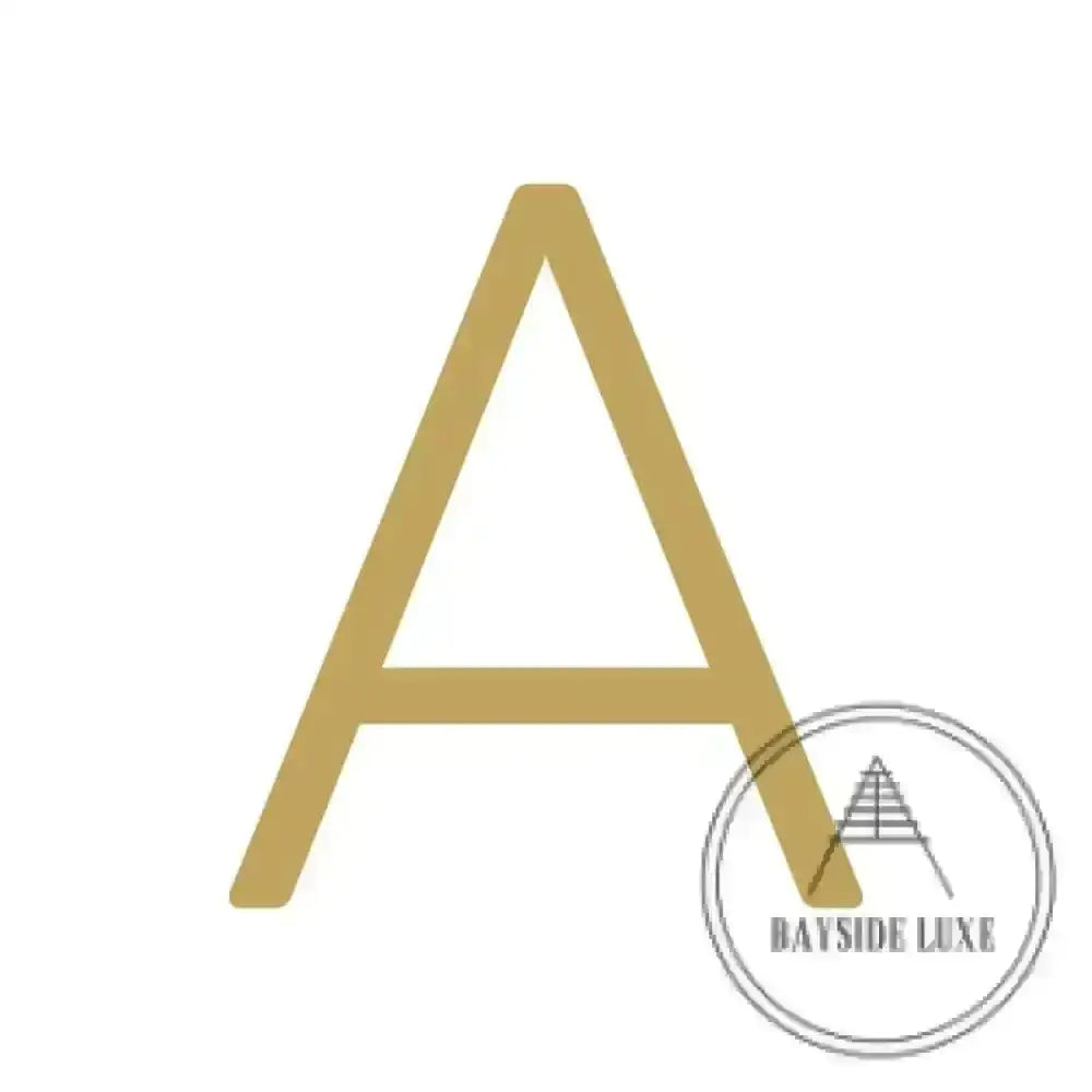 House Numbers and Letters Brushed Satin Brass / 25 cm / A Bayside Luxe Signage - Solid Satin Brass Floating Numbers and Letters - Watson's Bay 25cm