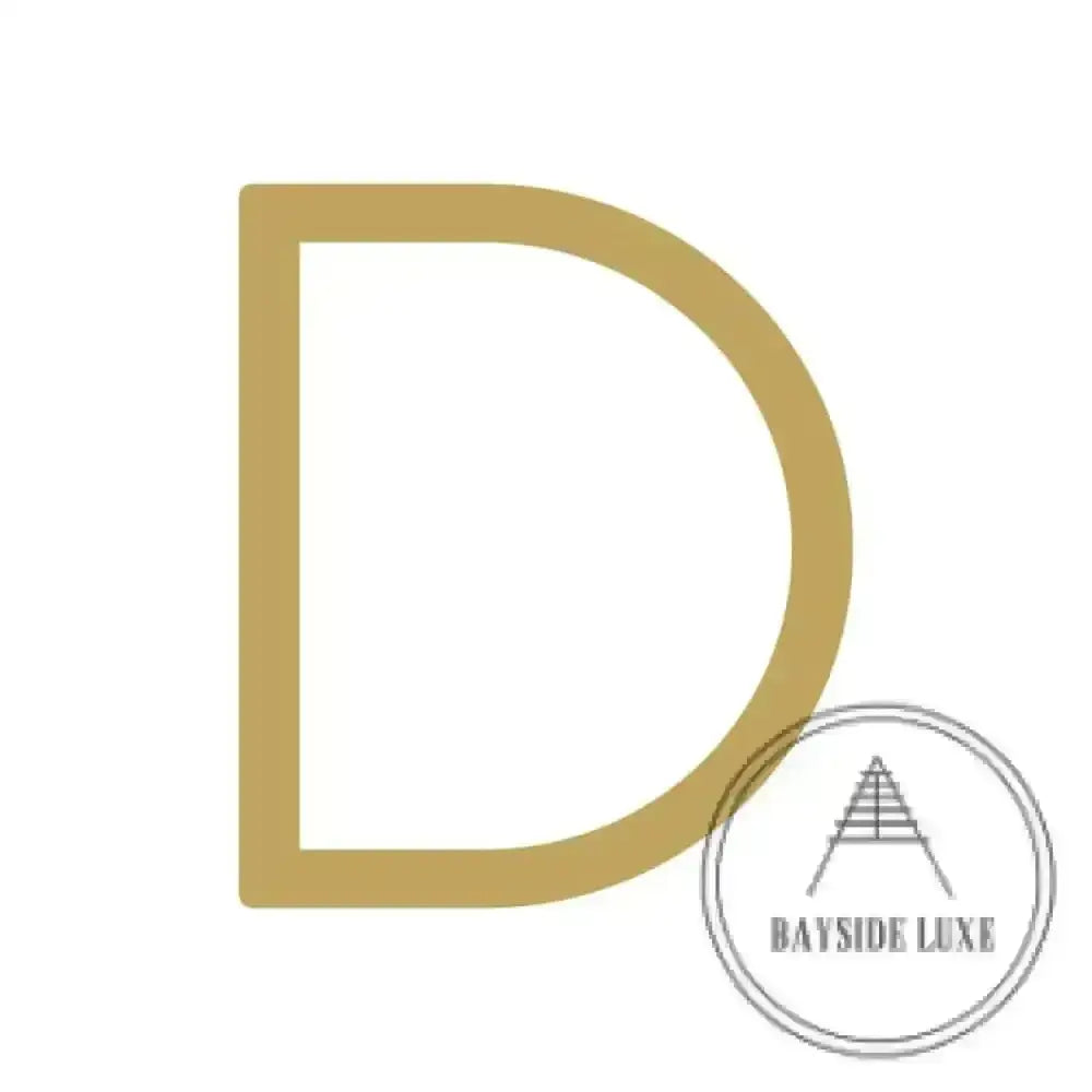 House Numbers and Letters Brushed Satin Brass / 25 cm / D Bayside Luxe Signage - Solid Satin Brass Floating Numbers and Letters - Watson's Bay 25cm