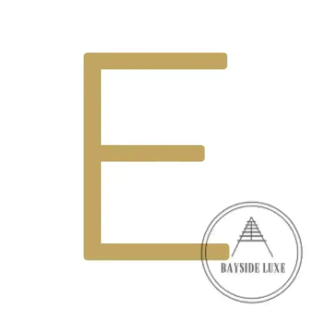 House Numbers and Letters Brushed Satin Brass / 25 cm / E Bayside Luxe Signage - Solid Satin Brass Floating Numbers and Letters - Watson's Bay 25cm