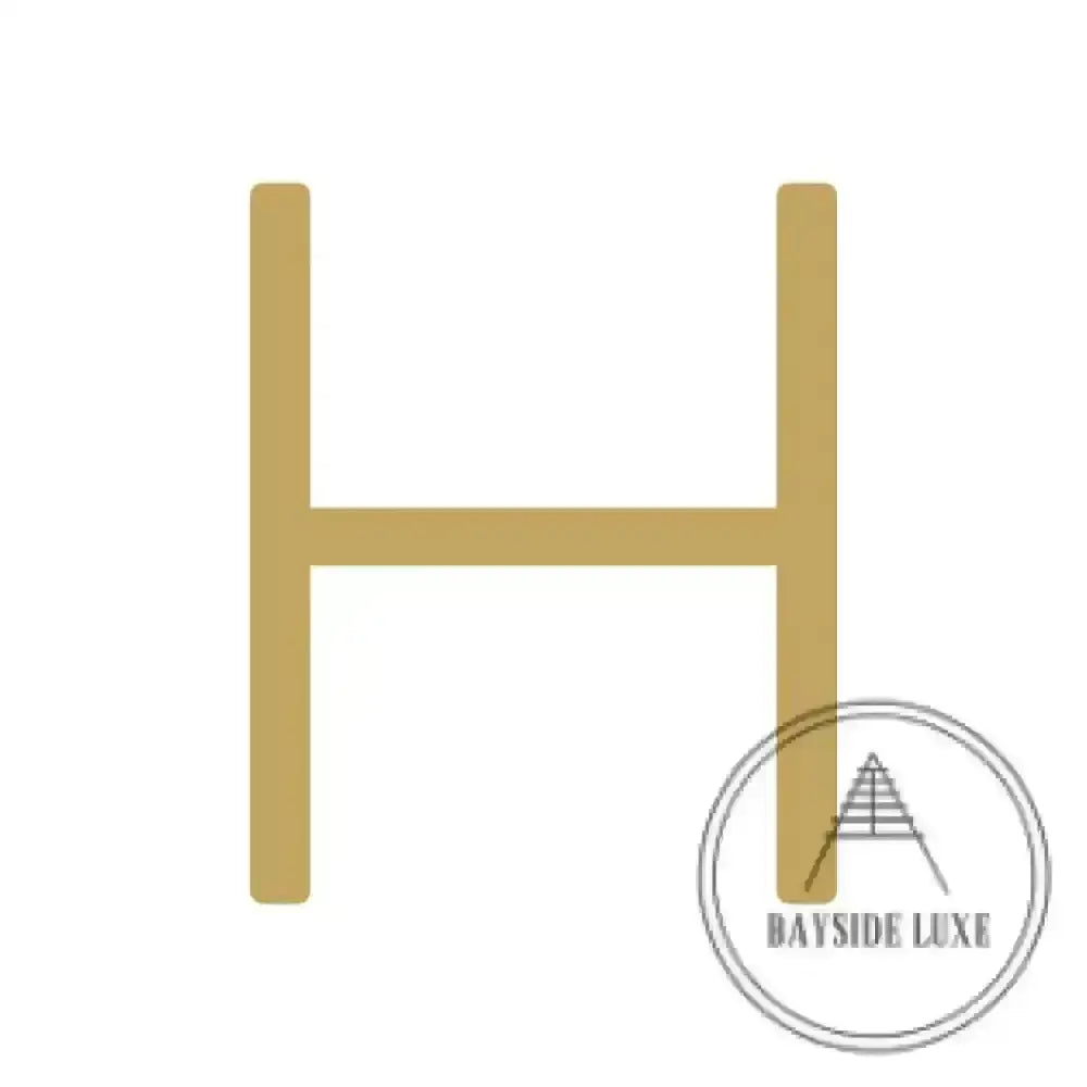 House Numbers and Letters Brushed Satin Brass / 25 cm / H Bayside Luxe Signage - Solid Satin Brass Floating Numbers and Letters - Watson's Bay 25cm