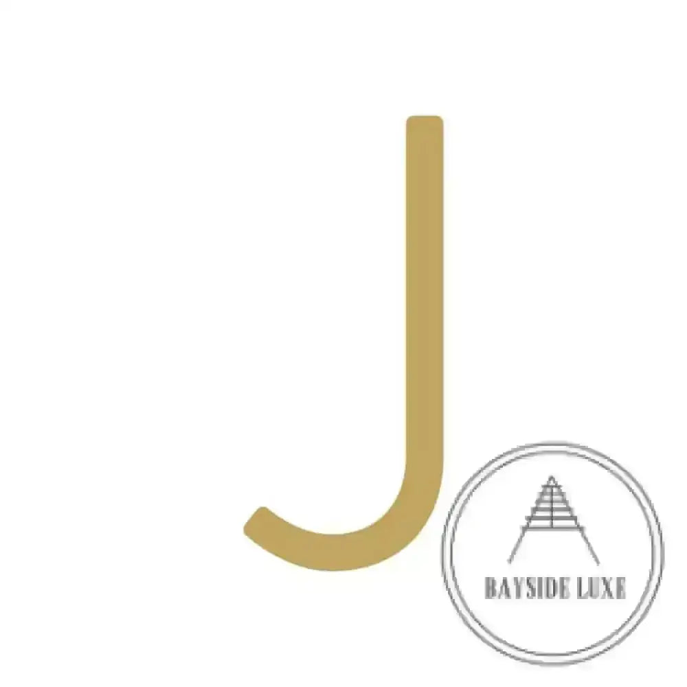 House Numbers and Letters Brushed Satin Brass / 25 cm / J Bayside Luxe Signage - Solid Satin Brass Floating Numbers and Letters - Watson's Bay 25cm