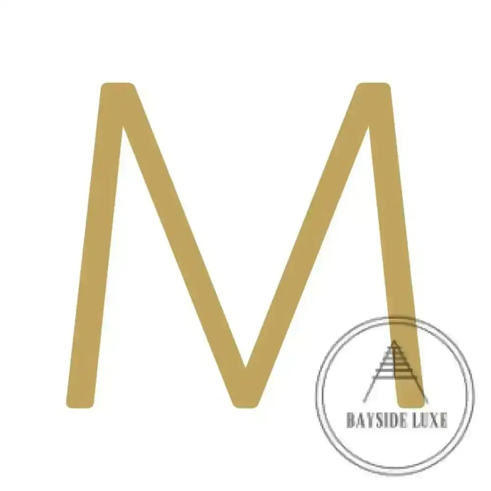 House Numbers and Letters Brushed Satin Brass / 25 cm / M Bayside Luxe Signage - Solid Satin Brass Floating Numbers and Letters - Watson's Bay 25cm